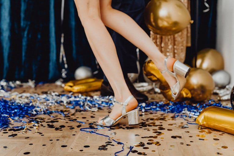 Feet in High Heels on Party